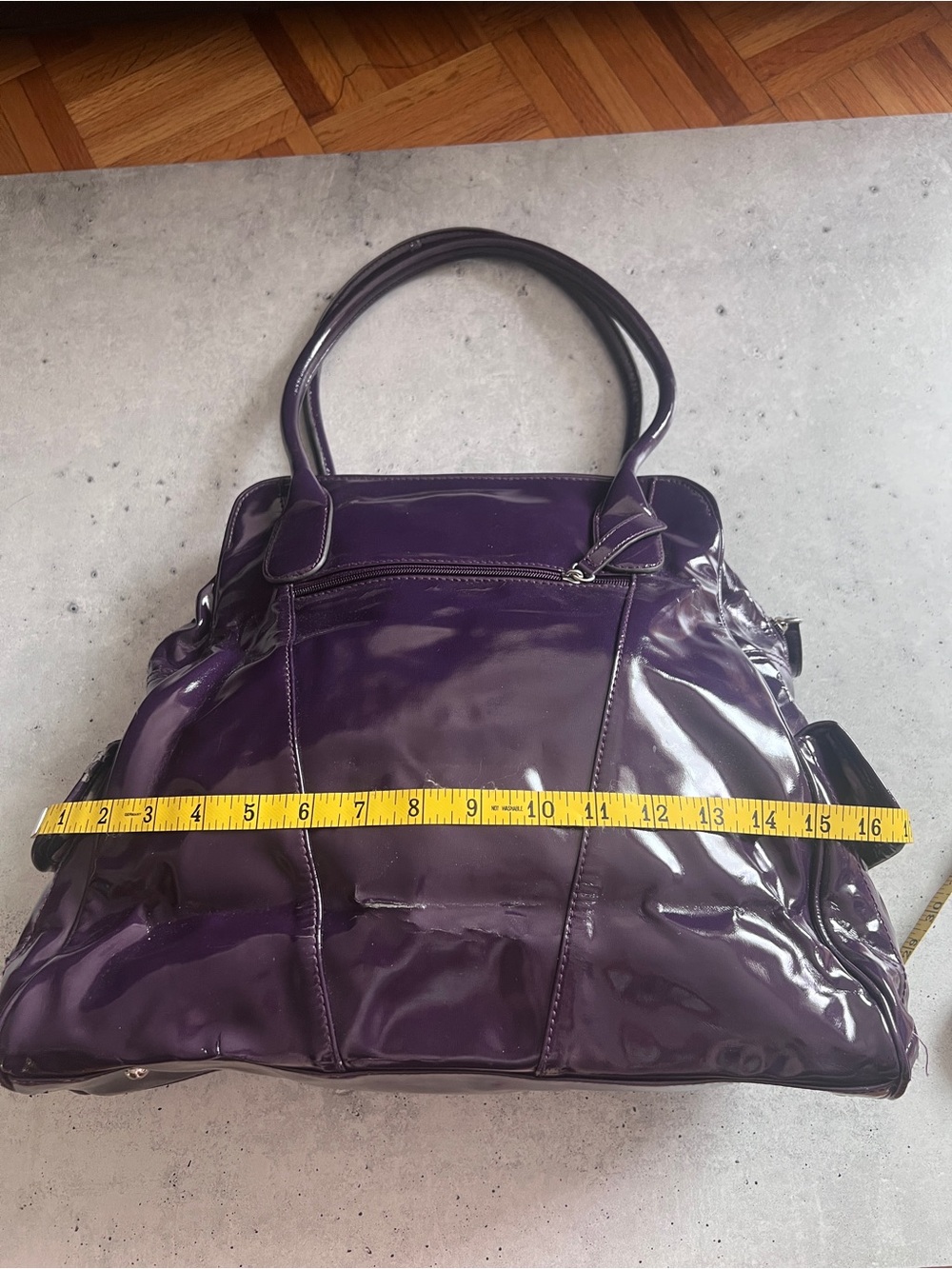 Purple Patent Tote Bag for Women EUC